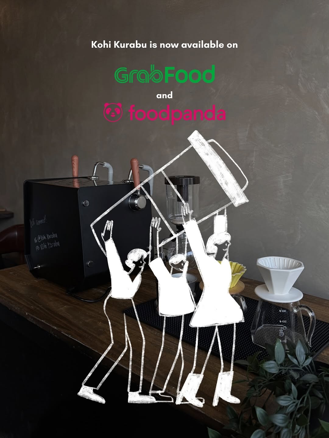 Order Kōhī Kurabu via GrabFood and Foodpanda